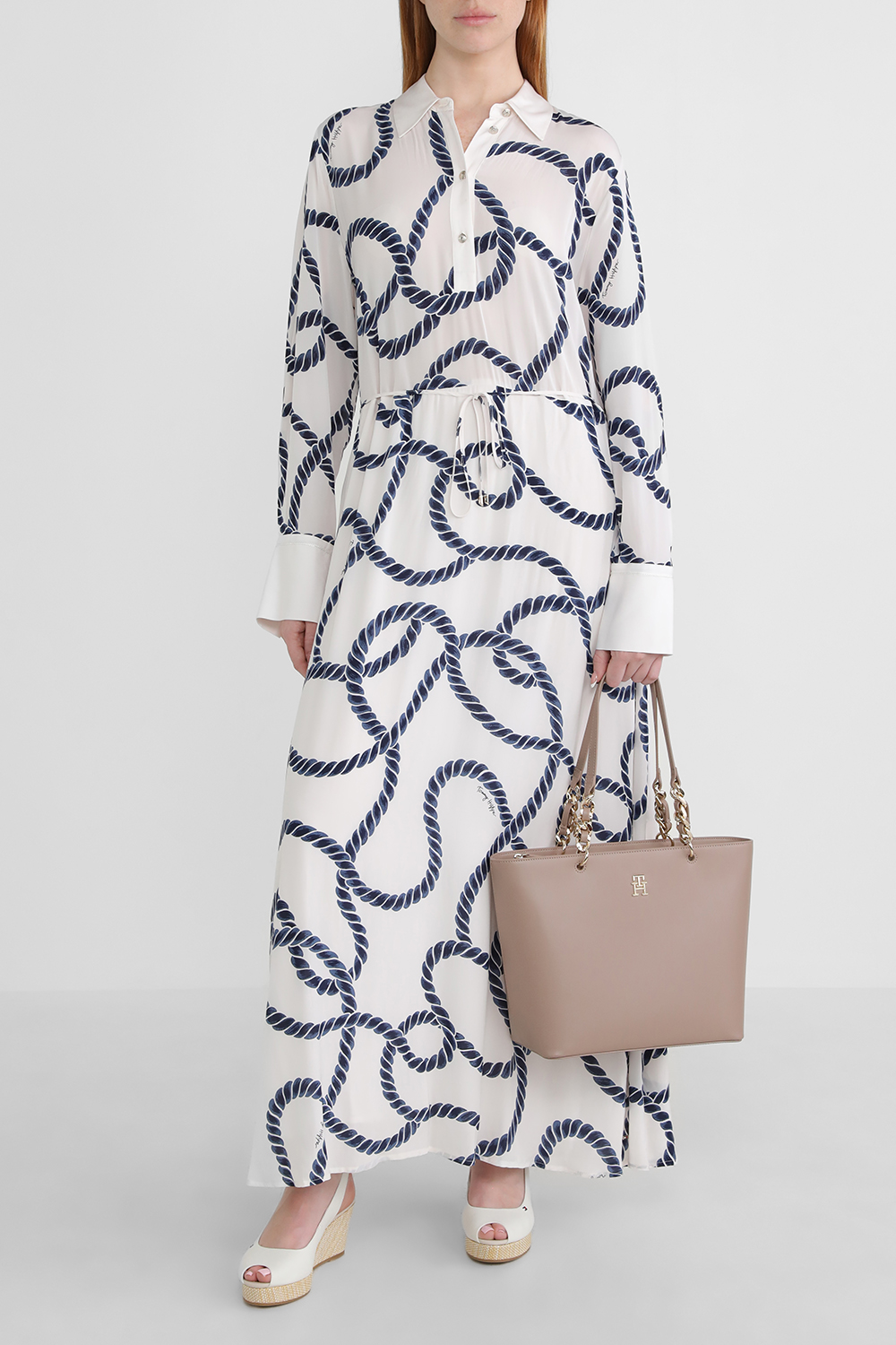 שמלת מקסי עם הדפס חבלים